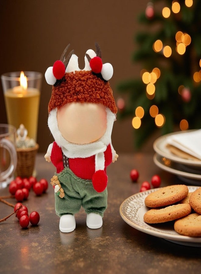 JSLOVFLO Doll Outfit Clothes Set for 17cm Dolls, Premium Fashion Hat Overalls Sweater Bag Dress Jumpsuit for Dolls Accessories (NO Doll) (Christmas Set 3) - Image 5